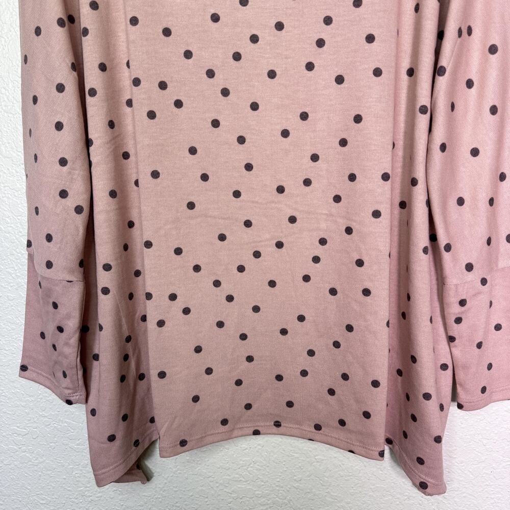 Soft Surroundings Top Womens Large XL Polka Dot Tunic Light Pink Rayon Blend - Picture 3 of 10